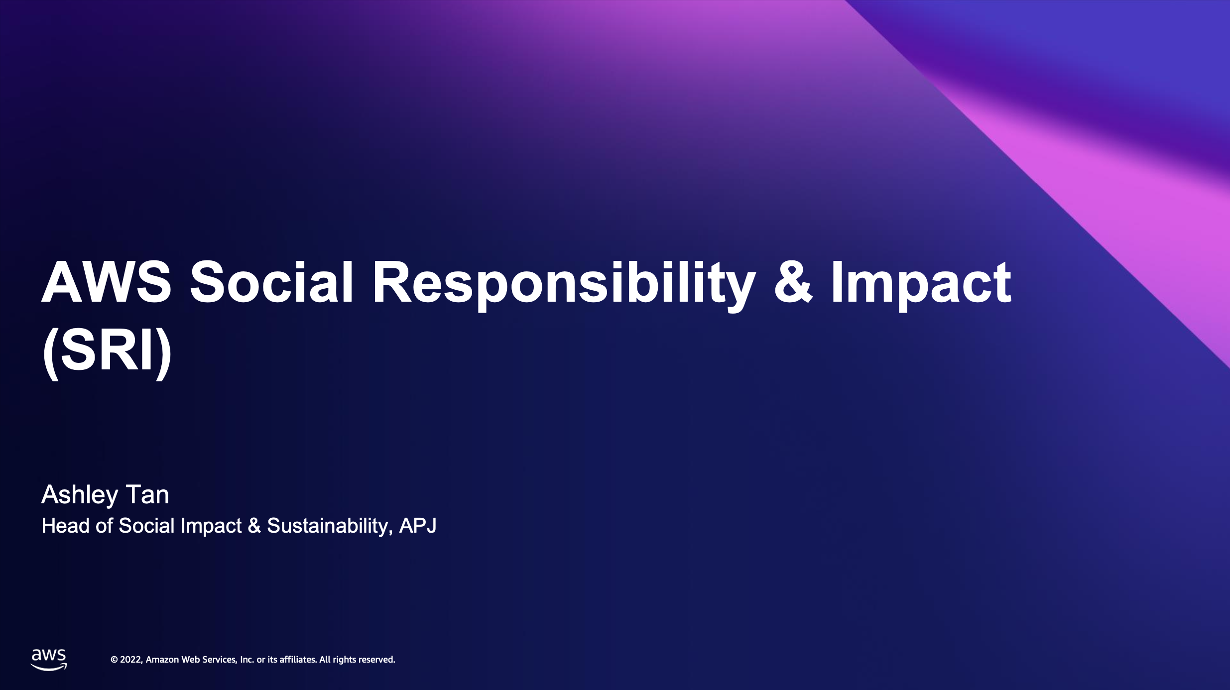 AWS Social Responsibility and Impact for Smart Cities